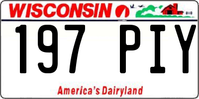 WI license plate 197PIY