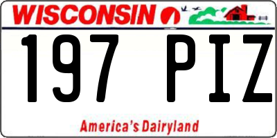 WI license plate 197PIZ