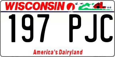 WI license plate 197PJC