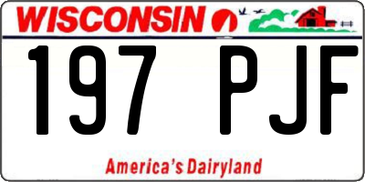WI license plate 197PJF