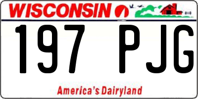 WI license plate 197PJG