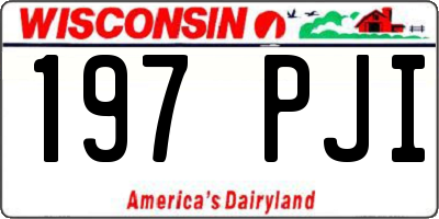 WI license plate 197PJI