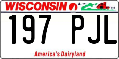 WI license plate 197PJL