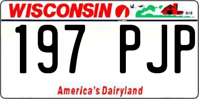 WI license plate 197PJP