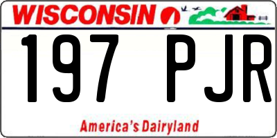 WI license plate 197PJR