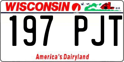 WI license plate 197PJT
