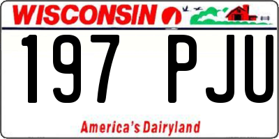 WI license plate 197PJU