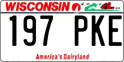 WI license plate 197PKE