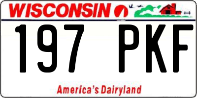 WI license plate 197PKF