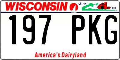 WI license plate 197PKG