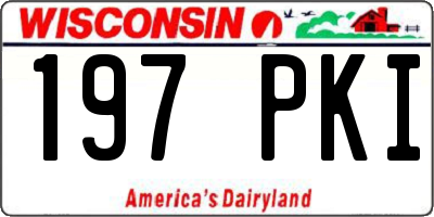 WI license plate 197PKI