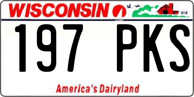 WI license plate 197PKS