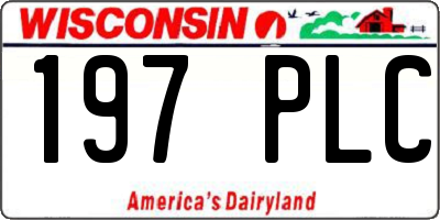 WI license plate 197PLC