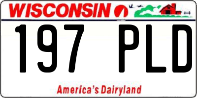 WI license plate 197PLD