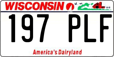 WI license plate 197PLF