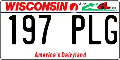 WI license plate 197PLG