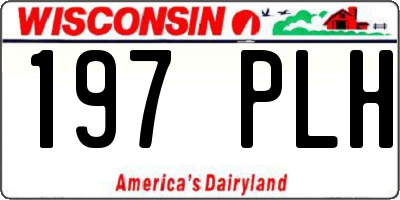 WI license plate 197PLH