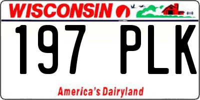 WI license plate 197PLK