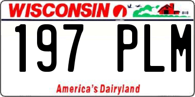 WI license plate 197PLM