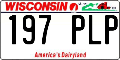 WI license plate 197PLP