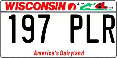 WI license plate 197PLR