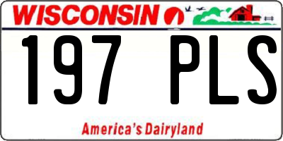 WI license plate 197PLS