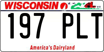 WI license plate 197PLT