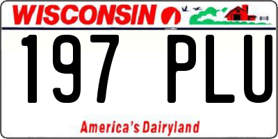 WI license plate 197PLU