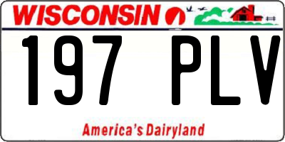 WI license plate 197PLV