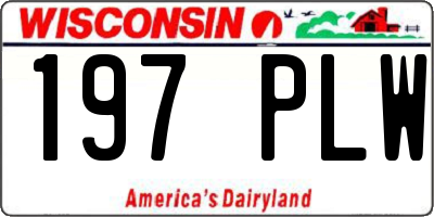 WI license plate 197PLW
