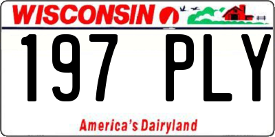 WI license plate 197PLY