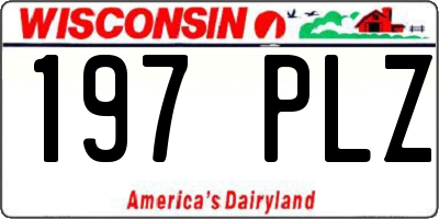 WI license plate 197PLZ
