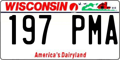 WI license plate 197PMA