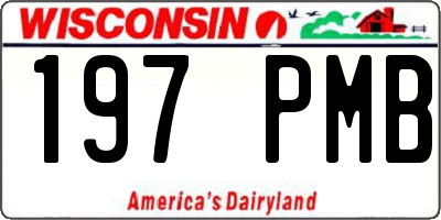 WI license plate 197PMB