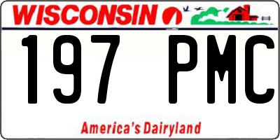 WI license plate 197PMC