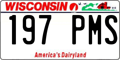 WI license plate 197PMS