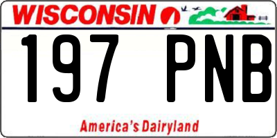WI license plate 197PNB