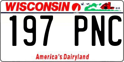 WI license plate 197PNC