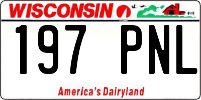 WI license plate 197PNL