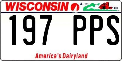 WI license plate 197PPS