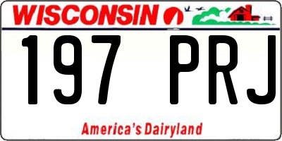 WI license plate 197PRJ