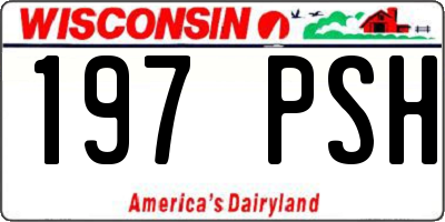 WI license plate 197PSH