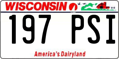 WI license plate 197PSI