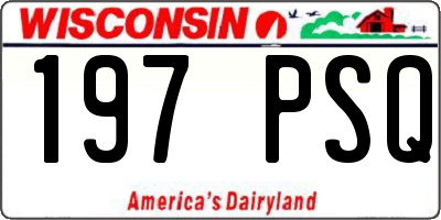 WI license plate 197PSQ