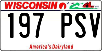 WI license plate 197PSV