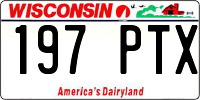 WI license plate 197PTX