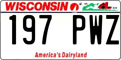 WI license plate 197PWZ