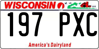 WI license plate 197PXC
