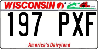 WI license plate 197PXF