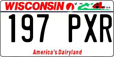 WI license plate 197PXR